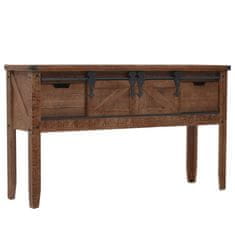 Petromila vidaXL Konzolový stolík z jedľového dreva 131x35,5x75 cm hnedý 