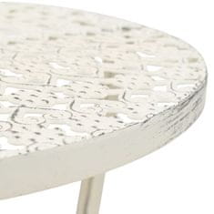 Petromila vidaXL Okrúhly kovový bistro stolík vintage prevedenie 40x70 cm biely