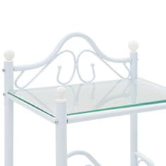 Petromila vidaXL Nočné stolíky, 2 ks, oceľ a tvrdené sklo, 45x30,5x60 cm, biele