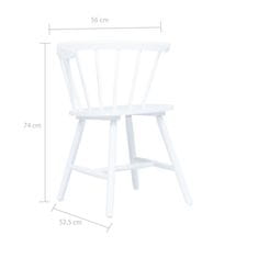 Vidaxl Jedálenské stoličky 2 ks biele masívne kaučukové drevo