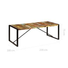 Petromila vidaXL Jedálenský stôl 220x100x75 cm, recyklovaný masív