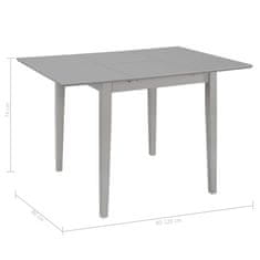 Vidaxl Rozkladací jedálenský stôl drevotrieska sivý (80-120)x80x74 cm