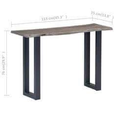 Petromila vidaXL Konzolový stolík z akáciového dreva a železa sivý 115x35x76 cm