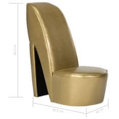 Vidaxl Kreslo v tvare topánky zlaté umelá koža