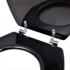 Petromila vidaXL WC sedadlá s poklopom 2 ks, MDF, čierne