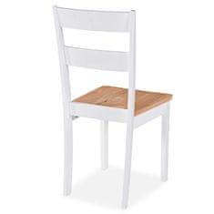 Vidaxl Jedálenské stoličky 6 ks, biele, kaučukový masív