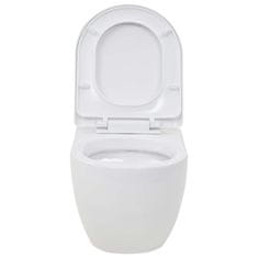 Vidaxl Závesná toaleta/WC s podomietkovou nádržkou, keramická, biela