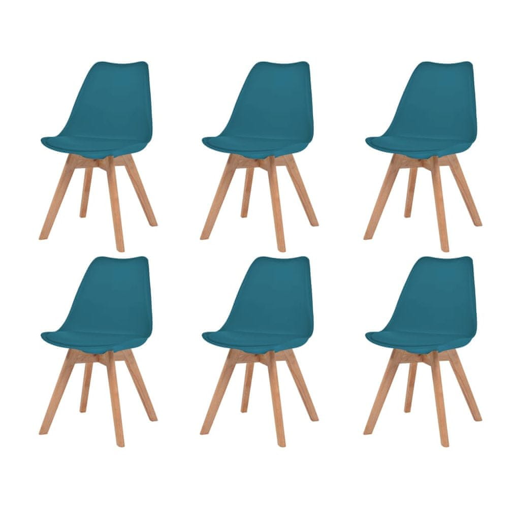 Vidaxl Jedálenské stoličky 6 ks, tyrkysové, umelá koža