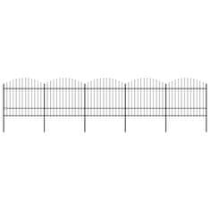 Vidaxl Záhradný plot s hrotmi, oceľ (1,5-1,75)x8,5 m, čierny