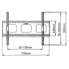 Value Držiak pre LCD TV na stenu, 32-60'', max 80kg, VESA do 700x500mm, tenký profil 25mm