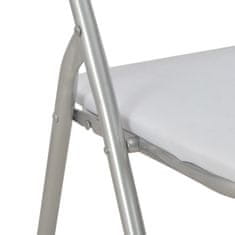Vidaxl Skladacie jedálenské stoličky 4 ks biele umelá koža