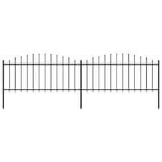 Vidaxl Záhradný plot s hrotmi, oceľ (0,5-0,75)x3,4 m, čierny
