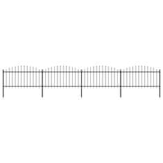 Vidaxl Záhradný plot s hrotmi, oceľ (1,25-1,5)x6,8 m, čierny