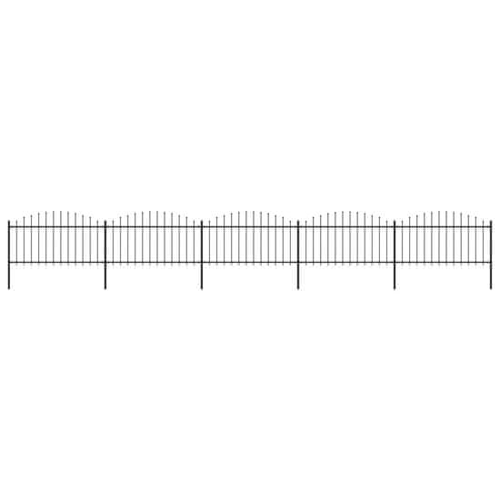 Vidaxl Záhradný plot s hrotmi, oceľ (1,25-1,5)x8,5 m, čierny