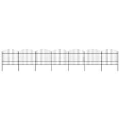 Vidaxl Záhradný plot s hrotmi, oceľ (1,5-1,75)x11,9 m, čierny