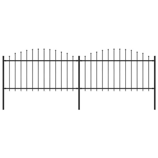 Vidaxl Záhradný plot s hrotmi, oceľ (1,25-1,5)x3,4 m, čierny
