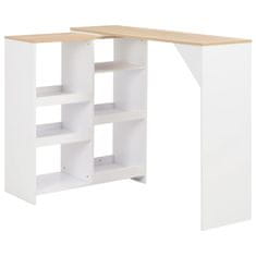Petromila vidaXL Barový stôl s pohyblivou poličkou, biely 138x39x110 cm