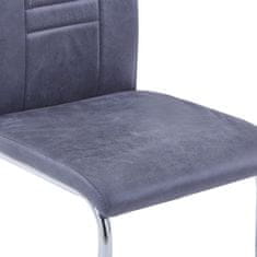 Vidaxl Jedálenské stoličky, perová kostra 2 ks, sivé, umelý semiš