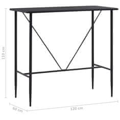Petromila vidaXL Barový stôl čierny 120x60x110 cm MDF