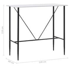 Petromila vidaXL Barový stôl biely 120x60x110 cm MDF