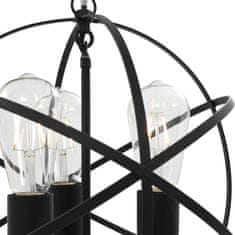 Petromila vidaXL Závesná lampa čierna okrúhla 3 x E27 žiarovky