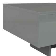 Vidaxl Konferenčný stolík vysoký lesk sivý 85x55x31 cm MDF