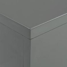 Vidaxl Konferenčný stolík lesklý sivý 115x55x31 cm MDF