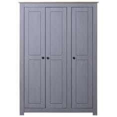 Petromila vidaXL 3-dverový šatník sivý 118x50x171,5 cm borovicové drevo Panama Range
