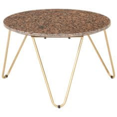 Vidaxl Konferenčný stolík hnedý 65x65x42 cm pravý kameň s mramorovou textúrou