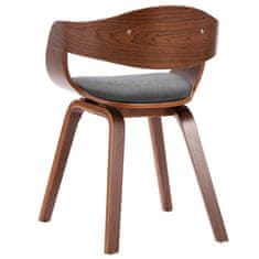 Vidaxl Jedálenské stoličky 4 ks ohýbané drevo a sivá látka