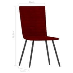 Vidaxl Jedálenské stoličky 4 ks, vínovo červené, zamat