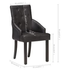 Vidaxl Jedálenské stoličky 2 ks čierne pravá kozia koža