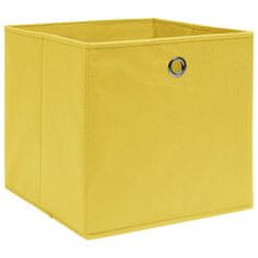 Greatstore Úložné boxy 10 ks žlté 32x32x32 cm látkové