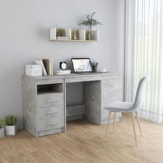 Petromila vidaXL Písací stôl, betónovo sivý 140x50x76 cm, kompozitné drevo