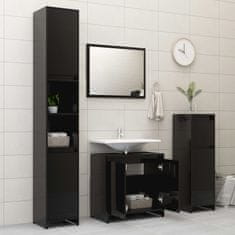 Vidaxl Súprava kúpeľňového nábytku, lesklá čierna, drevotrieska