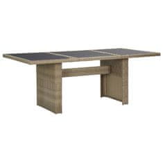 Petromila vidaXL Záhradný jedálenský stôl hnedý 200x100x74 cm sklo a polyratan