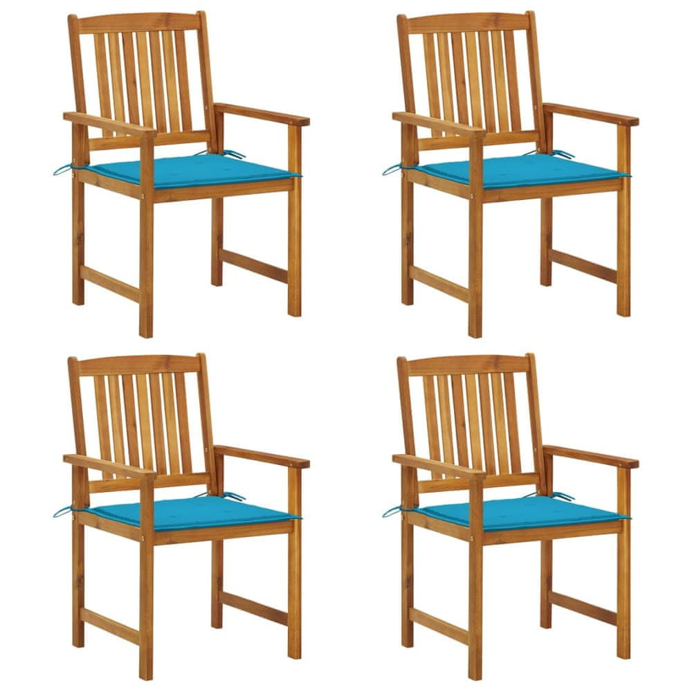 Petromila vidaXL Záhradné stoličky s podložkami 4 ks, akáciový masív