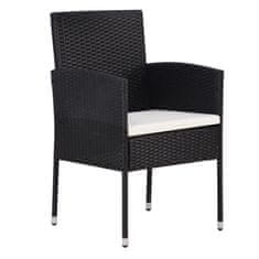 Petromila vidaXL Záhradné stoličky, krémové podložky 2 ks, čierne, polyratan