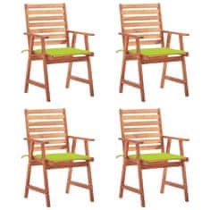 Petromila vidaXL Vonkajšie jedálenské stoličky 4 ks s podložkami akáciové drevo