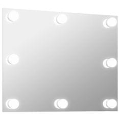 Vidaxl Nástenné bezrámové zrkadlo s LED svetlami obdĺžnikové sklo