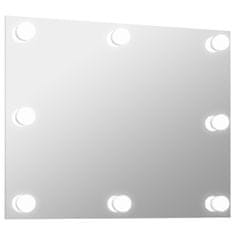 Vidaxl Nástenné bezrámové zrkadlo s LED svetlami obdĺžnikové sklo