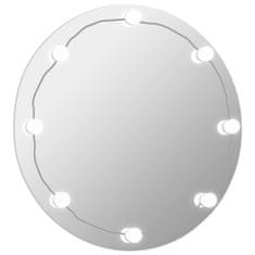 Vidaxl Nástenné bezrámové zrkadlo s LED svetlami okrúhle sklo