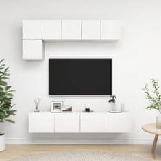 Vidaxl 5-dielna súprava TV skriniek, biela, kompozitné drevo