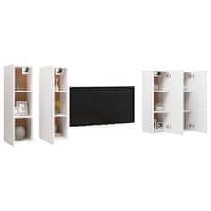 Vidaxl TV skrinky 4 ks biele 30,5x30x90 cm drevotrieska