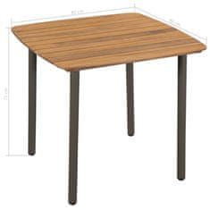 Petromila vidaXL Záhradný stôl 80x80x72 cm, akáciový masív a oceľ