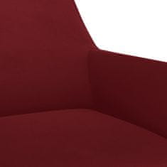 Vidaxl Otočné jedálenské stoličky 4 ks vínovo-červené zamatové