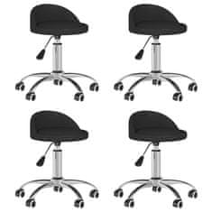 Vidaxl Otočné stoličky, 4 ks, čierne, čalúnené koženkou