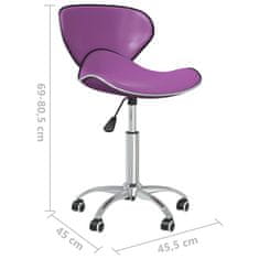 Vidaxl Otočné jedálenské stoličky 4 ks fialové umelá koža