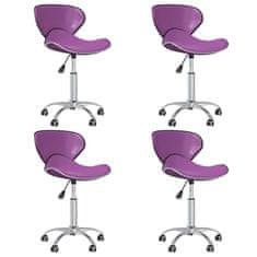 Vidaxl Otočné jedálenské stoličky 4 ks fialové umelá koža