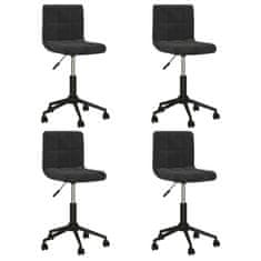 Vidaxl Otočné stoličky, 4 ks, čierne, čalúnené zamatom